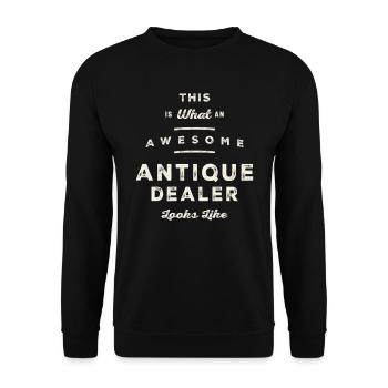 Funny Job Occupation Antique Dealer - Unisex Sweatshirt - black - Front - Alina (178cm) & Michal (187cm)