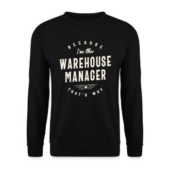 Funny Job Occupation Warehouse Manager - Unisex Sweatshirt - black - Front - Alina (178cm) & Michal (187cm)