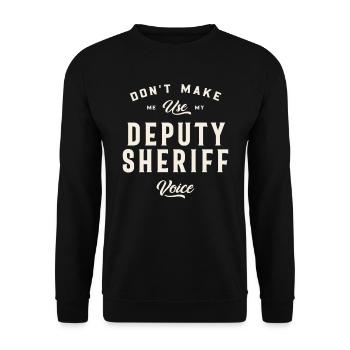 Funny Job Occupation Deputy Sheriff - Unisex Sweatshirt - black - Front - Alina (178cm) & Michal (187cm)