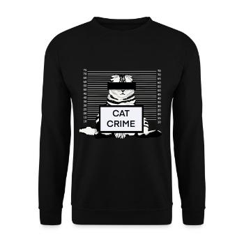 Lustige Katze Verhaftet - Unisex Pullover - Schwarz - Vorne - Alina (178cm) & Michal (187cm)
