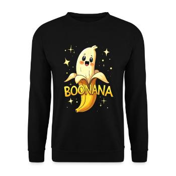Boonana - La banane comme un fantôme - Sweat-shirt Unisexe - noir - Devant - Alina (178cm) & Michal (187cm)