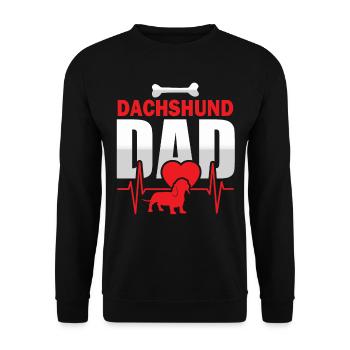 Dackel Teckel Kurzhaardackel Dachshund Papa Vater - Unisex Pullover - Schwarz - Vorne - Alina (178cm) & Michal (187cm)
