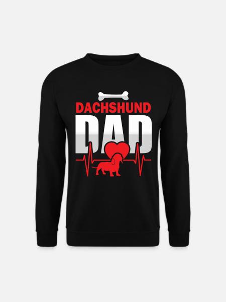 Dackel Teckel Kurzhaardackel Dachshund Papa Vater - Unisex Pullover - Schwarz