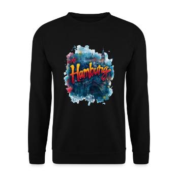Hamburg - Unisex Pullover - Schwarz - Vorne - Alina (178cm) & Michal (187cm)