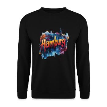 Hamburg - Unisex Pullover - Schwarz - Vorne - Alina (178cm) & Michal (187cm)