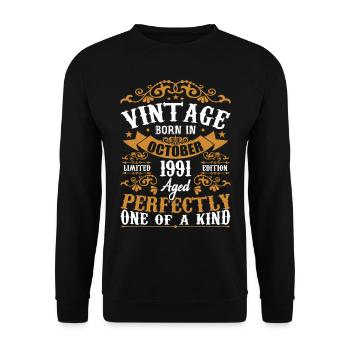 1991 Retro 1991 October Anniversary October 1991 - Unisex Sweatshirt - black - Front - Alina (178cm) & Michal (187cm)