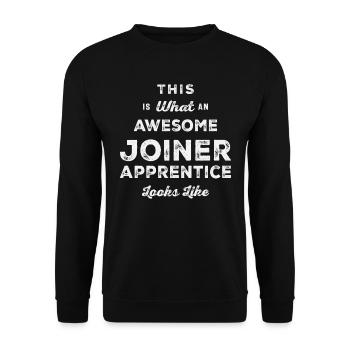 Funny Job Occupation Joiner Apprentice - Unisex Sweatshirt - black - Front - Alina (178cm) & Michal (187cm)