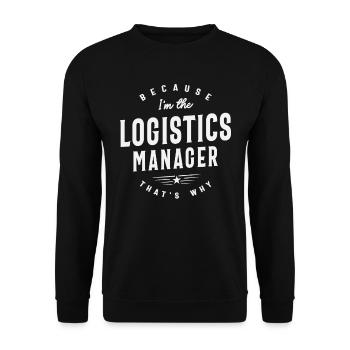 Funny Job Occupation Logistics Manager - Unisex Sweatshirt - black - Front - Alina (178cm) & Michal (187cm)