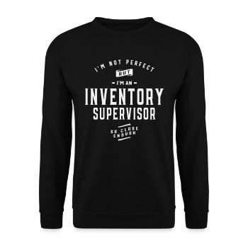 Funny Job Occupation Inventory Supervisor - Unisex Sweatshirt - black - Front - Alina (178cm) & Michal (187cm)