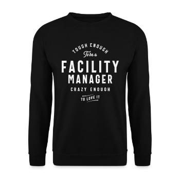 Funny Job Occupation Facility Manager - Unisex Sweatshirt - black - Front - Alina (178cm) & Michal (187cm)