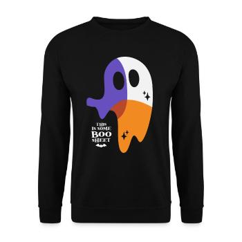 Boo Sheet Ghost - Funny Halloween - Unisex Sweatshirt - black - Front - Alina (178cm) & Michal (187cm)