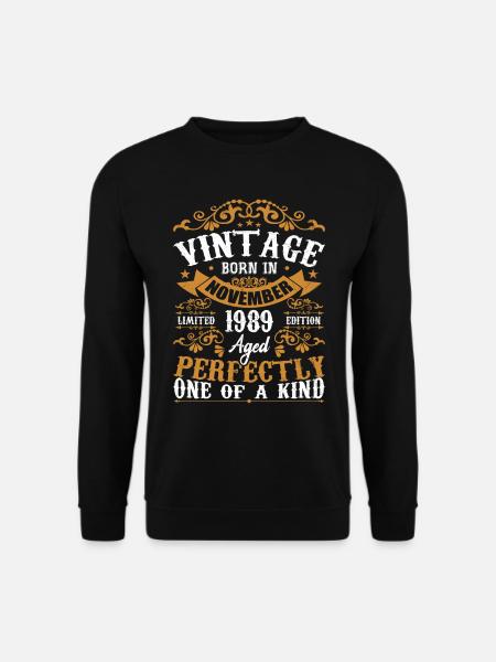 Jahrgang November 1989 Geburtstag November 1989 - Unisex Pullover - Schwarz