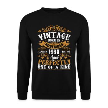Vintage November 1998 Anniversary November 1998 - Unisex Sweatshirt - black - Front - Alina (178cm) & Michal (187cm)