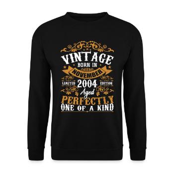 Vintage November 2004 Anniversary November 2004 - Unisex Sweatshirt - black - Front - Alina (178cm) & Michal (187cm)