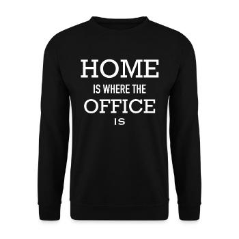 Lustiger Spruch Homeoffice - Unisex Pullover - Schwarz - Vorne - Alina (178cm) & Michal (187cm)
