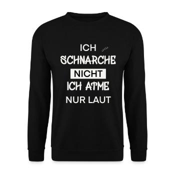 Schlafen - Schnarchen - Unisex Pullover - Schwarz - Vorne - Alina (178cm) & Michal (187cm)