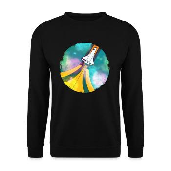 Raumfahrt - Weltall - Unisex Pullover - Schwarz - Vorne - Alina (178cm) & Michal (187cm)