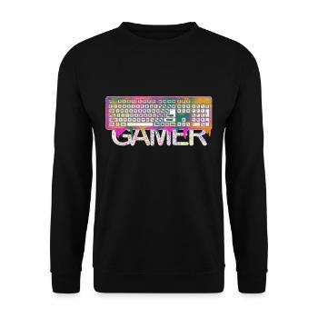 Gamer - Unisex Pullover - Schwarz - Vorne - Alina (178cm) & Michal (187cm)