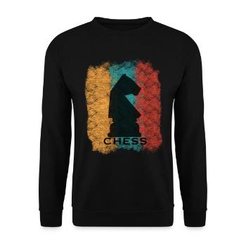 Schach - Unisex Pullover - Schwarz - Vorne - Alina (178cm) & Michal (187cm)