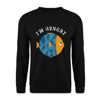 Süßer kleiner Fisch - Unisex Pullover - Schwarz - Vorne - Alina (178cm) & Michal (187cm)