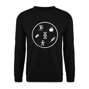 Longevity - Long Life - Unisex Sweatshirt - black - Front - Alina (178cm) & Michal (187cm)