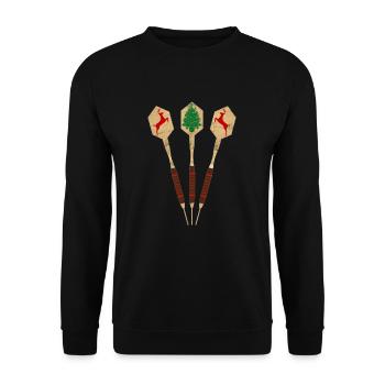 Dartpfeile - Weihnachten - Unisex Pullover - Schwarz - Vorne - Alina (178cm) & Michal (187cm)