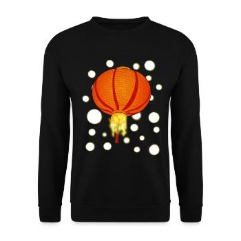 Himmels Laterne - Kong Ming Laterne - Unisex Pullover - Schwarz - Vorne - Alina (178cm) & Michal (187cm)