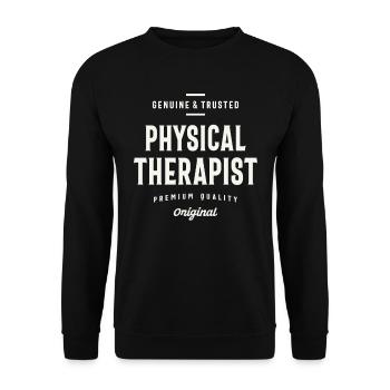 Genuine and Trusted Physical Therapist - Unisex Sweatshirt - black - Front - Alina (178cm) & Michal (187cm)