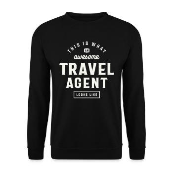 This Is What an Awesome Travel Agent - Unisex Sweatshirt - black - Front - Alina (178cm) & Michal (187cm)