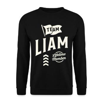 Team Liam Lifetime Member Personalized Name Liam - Unisex Sweatshirt - black - Front - Alina (178cm) & Michal (187cm)
