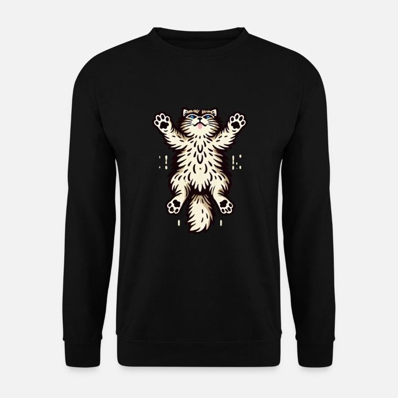 Springende Katze - Unisex Pullover - Schwarz