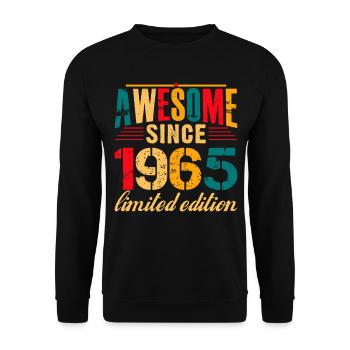 Awesome since 1965 Birthday 60 Years old - Unisex Pullover - Schwarz - Vorne - Alina (178cm) & Michal (187cm)