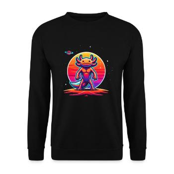 Axolotl - Sweat-shirt Unisexe - noir - Devant - Alina (178cm) & Michal (187cm)