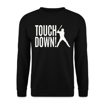 Touchdown Baseball Sports Funny - Unisex Sweatshirt - black - Front - Alina (178cm) & Michal (187cm)