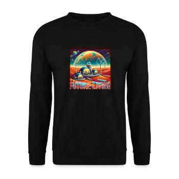 Wohnen in der Zukunft - Unisex Pullover - Schwarz - Vorne - Alina (178cm) & Michal (187cm)