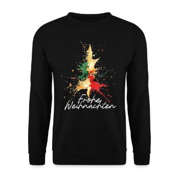 Oh Christmas Tree Colorful Artistic Christmas Tree - Unisex Sweatshirt - black - Front - Alina (178cm) & Michal (187cm)