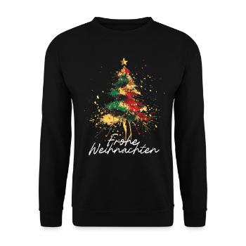 Oh Christmas Tree Colorful Artistic Christmas Tree - Unisex Sweatshirt - black - Front - Alina (178cm) & Michal (187cm)