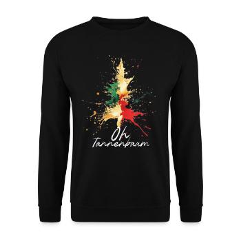 Oh Christmas Tree Colorful Artistic Christmas Tree - Unisex Sweatshirt - black - Front - Alina (178cm) & Michal (187cm)