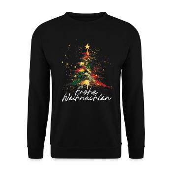 Oh Christmas Tree Colorful Artistic Christmas Tree - Unisex Sweatshirt - black - Front - Alina (178cm) & Michal (187cm)