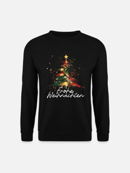 Oh Tannenbaum Bunt künstlerischer Weihnachtsbaum - Unisex Pullover - Schwarz