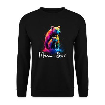 Floral Artistic Mom Bear Bear Mother's Day Mom - Unisex Sweatshirt - black - Front - Alina (178cm) & Michal (187cm)