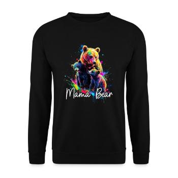 Floral Artistique Maman Ours Ours Maman Fête des Mères - Sweat-shirt Unisexe - noir - Devant - Alina (178cm) & Michal (187cm)