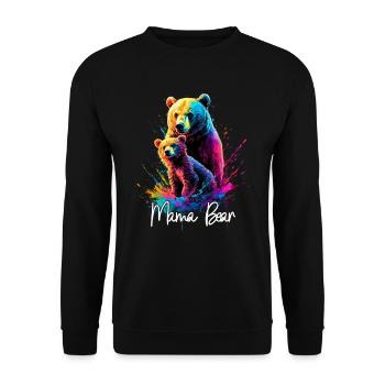 Floral Artistique Maman Ours Ours Maman Fête des Mères - Sweat-shirt Unisexe - noir - Devant - Alina (178cm) & Michal (187cm)