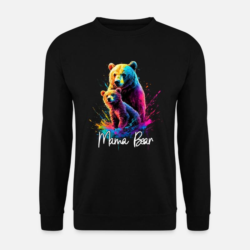 Florale Künstlerisch Mama Bear Bär Muttertag Mama - Unisex Pullover - Schwarz