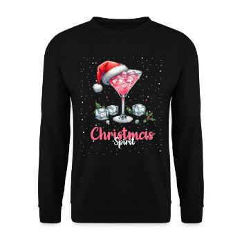Boisson cocktail Christmas Spirit Weihnachten - Sweat-shirt Unisexe - noir - Devant - Alina (178cm) & Michal (187cm)