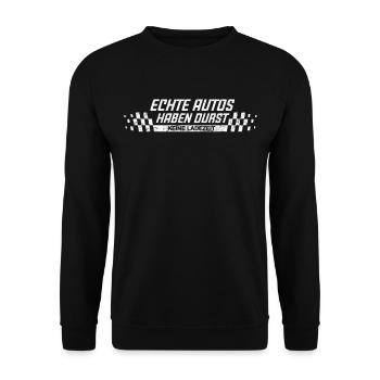 Real cars are thirsty, engine show, gasoline, horsepower - Unisex Sweatshirt - black - Front - Alina (178cm) & Michal (187cm)