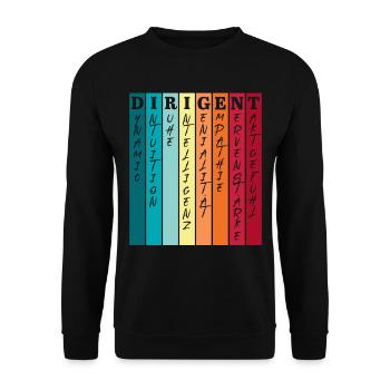 Conductor Characteristics Conductor Music Teacher - Unisex Sweatshirt - black - Front - Alina (178cm) & Michal (187cm)