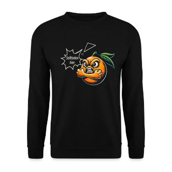 Lustige Mandarine - Unisex Pullover - Schwarz - Vorne - Alina (178cm) & Michal (187cm)