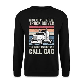 some people call me truck driver - Unisex Sweatshirt - black - Front - Alina (178cm) & Michal (187cm)