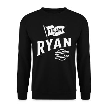 Team Ryan Lifetime Member Personalized Name Ryan - Unisex Sweatshirt - black - Front - Alina (178cm) & Michal (187cm)